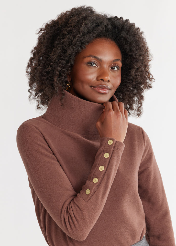 Sun Valley Turtleneck in Vello Fleece (Chestnut)