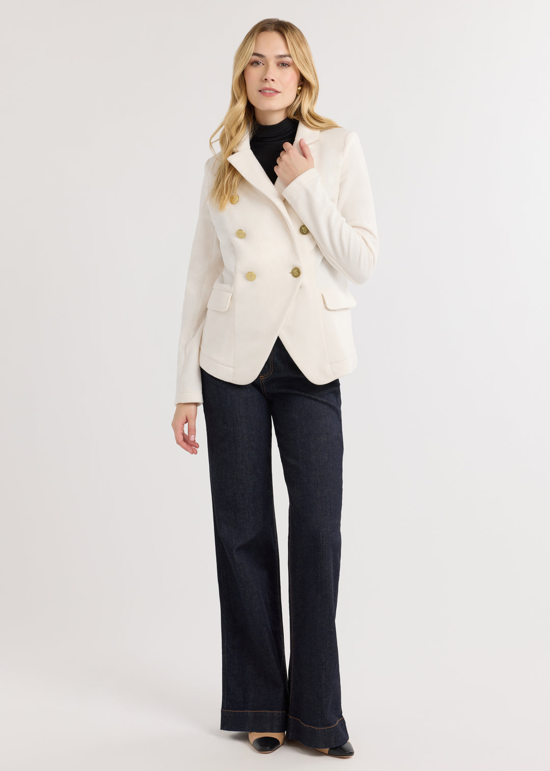 Uptown Blazer in Vello Fleece (Cream)