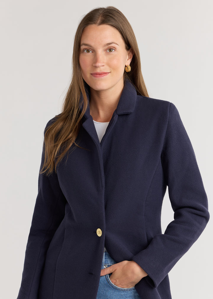 Wellington Blazer in Vello Fleece (Navy)