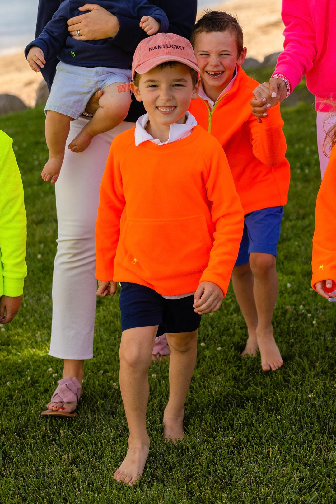 Toddler Crewneck in Vello Fleece (Neon Orange)