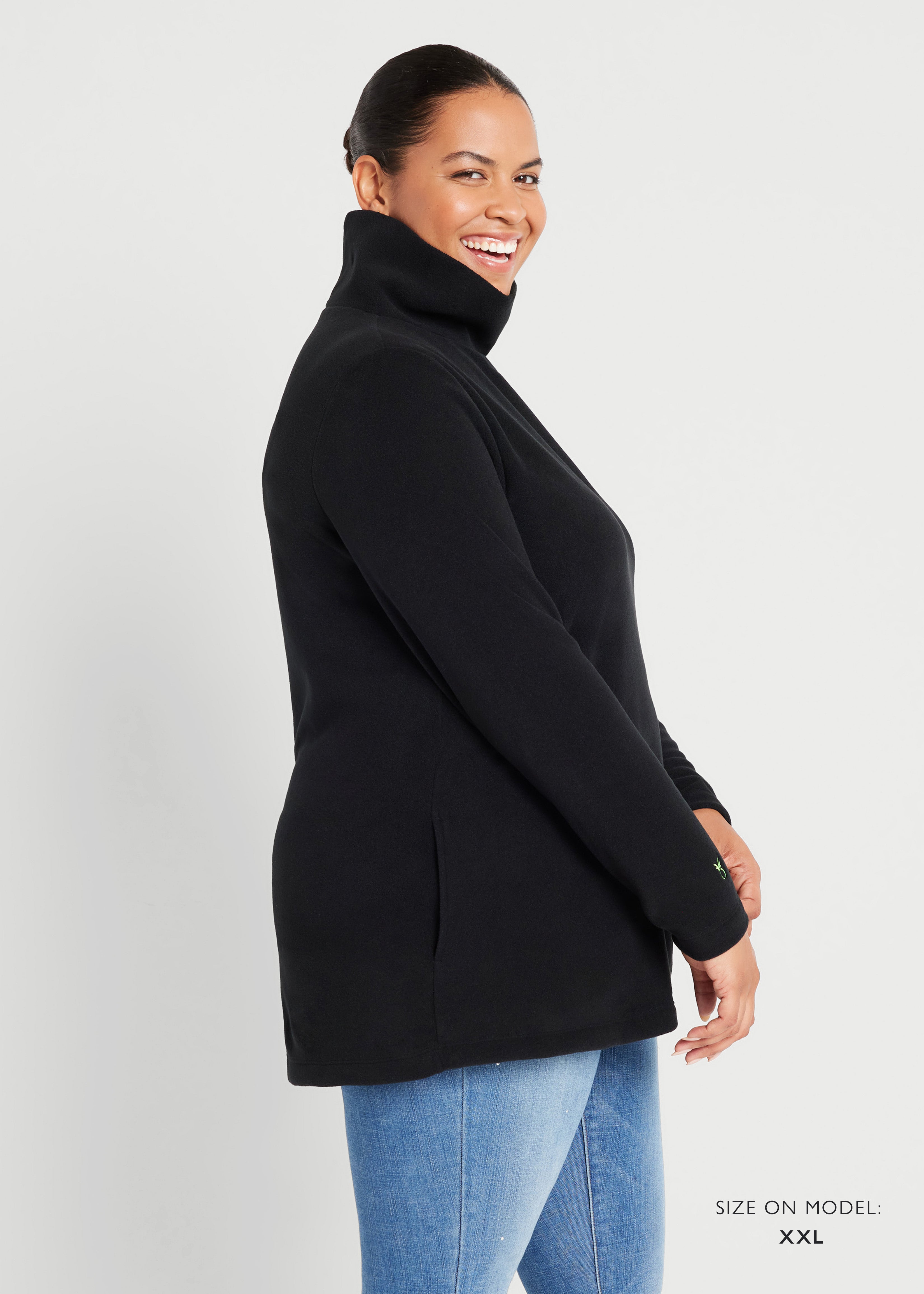 Black fleece outlet turtleneck