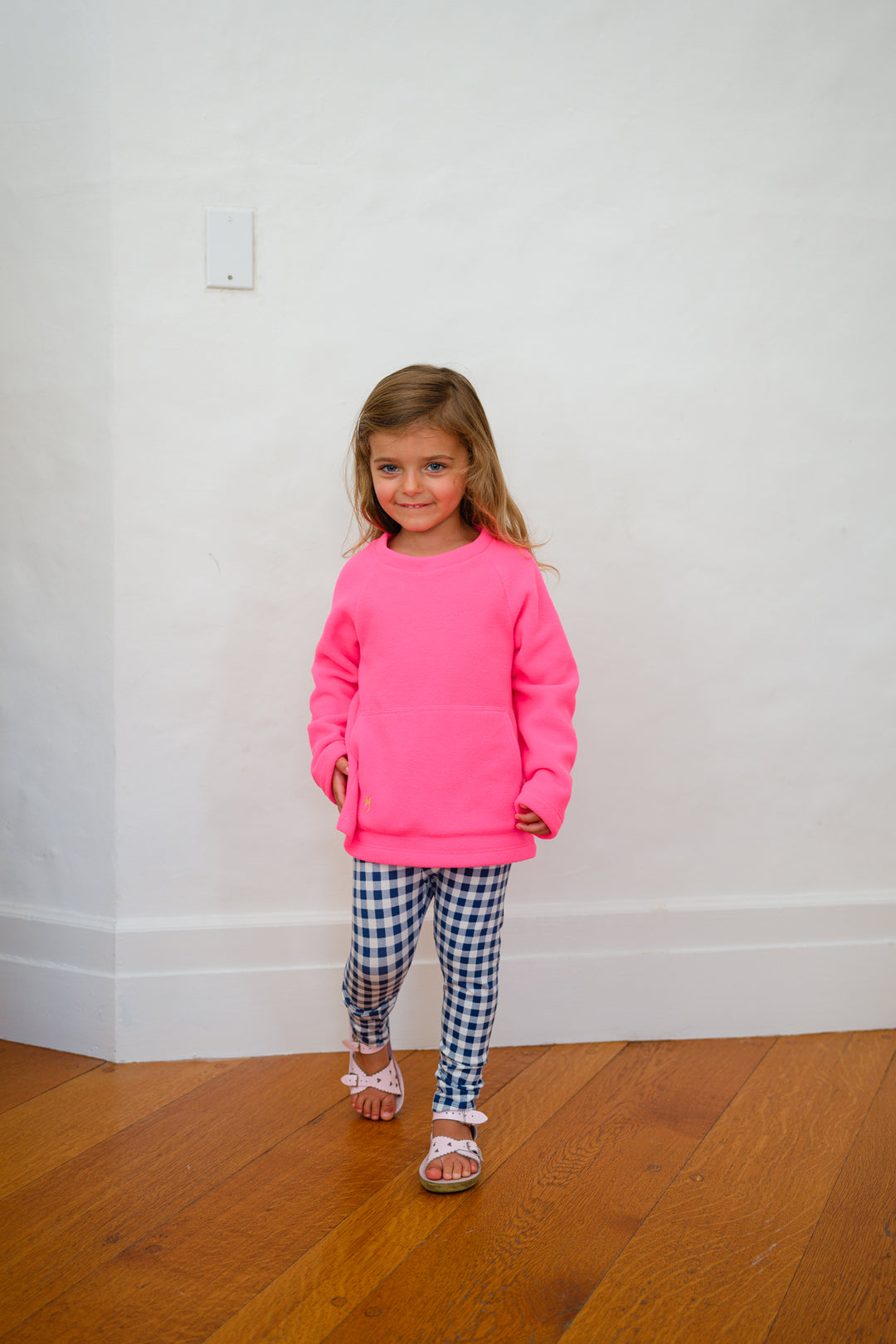 Toddler Crewneck in Vello Fleece (Neon Pink)