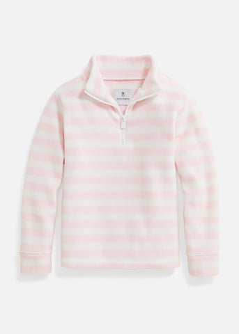 Kids Windabout Pullover in Striped – Fleece (Pink Dudley White) / Stephens